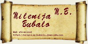 Milenija Bubalo vizit kartica